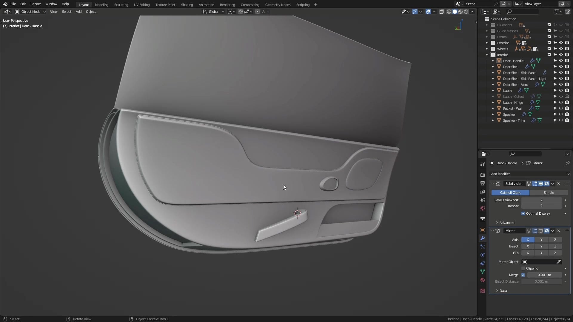 B3D - Cars IO - 18 - Modeling - Interior - Doors - 09 - Final Touches