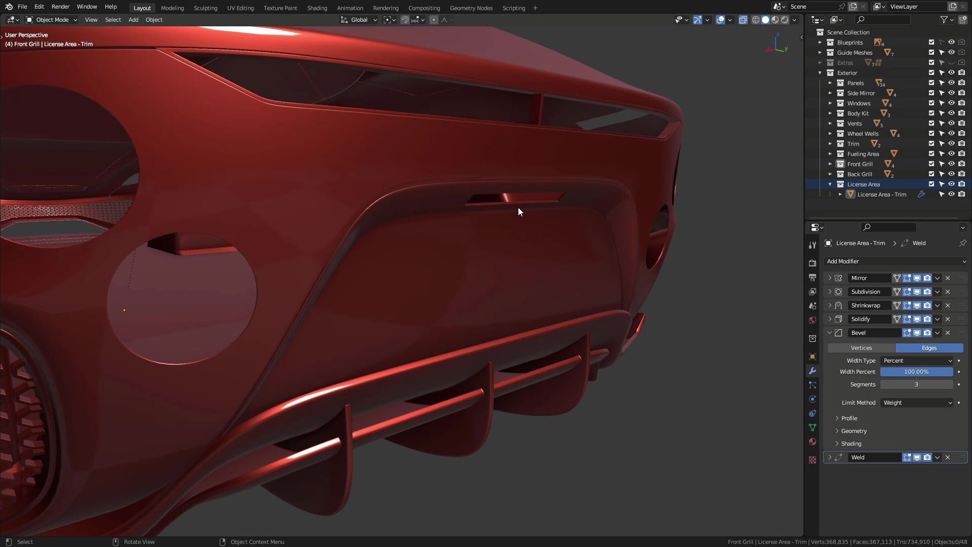 B3D - Cars IO - 10 - Modeling - Exterior - License Plate Area - 02 - Light Box