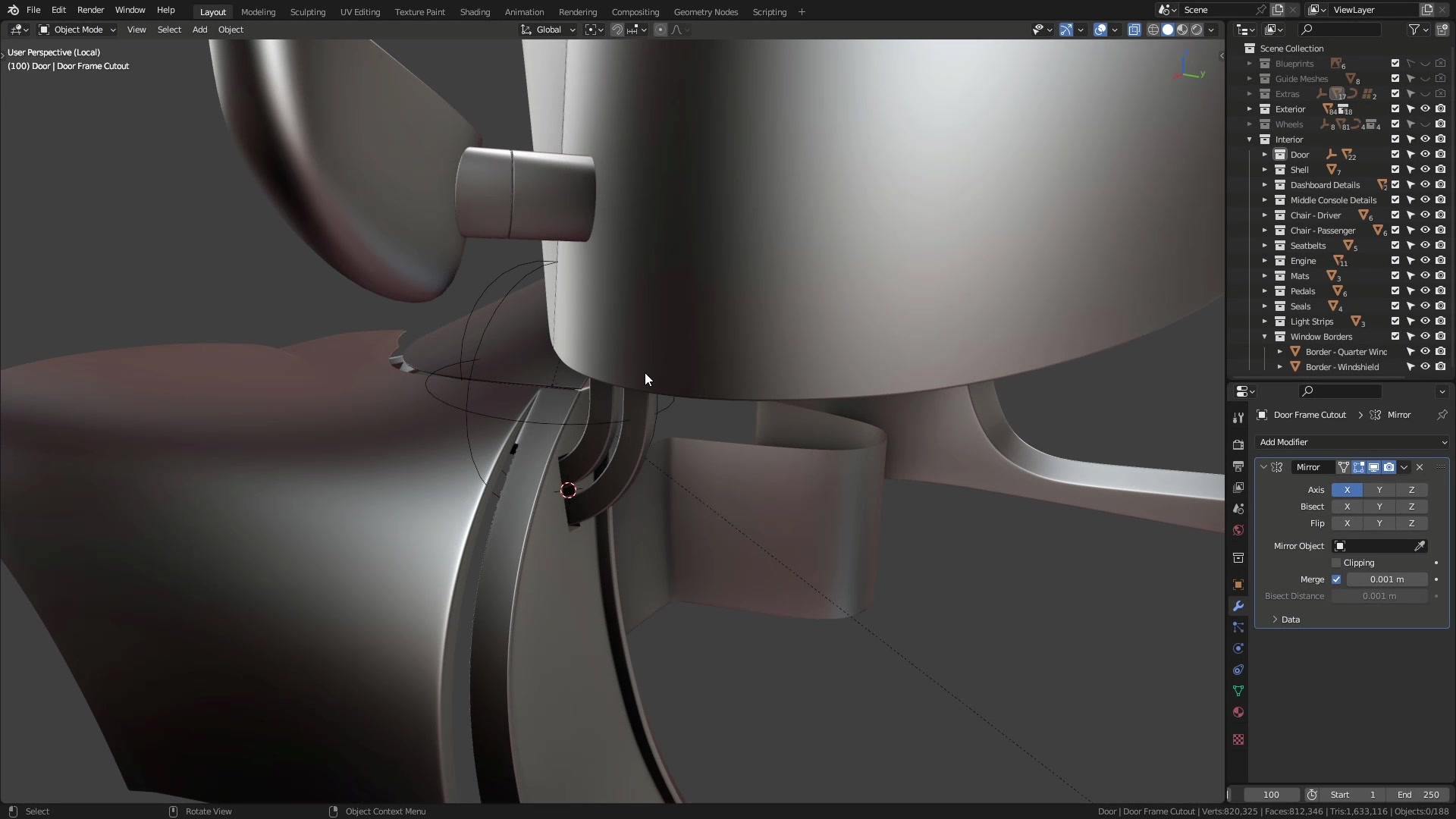 B3D - Cars IO - 29 - Modeling - Interior - Door Hinges - 04 - Door Plate