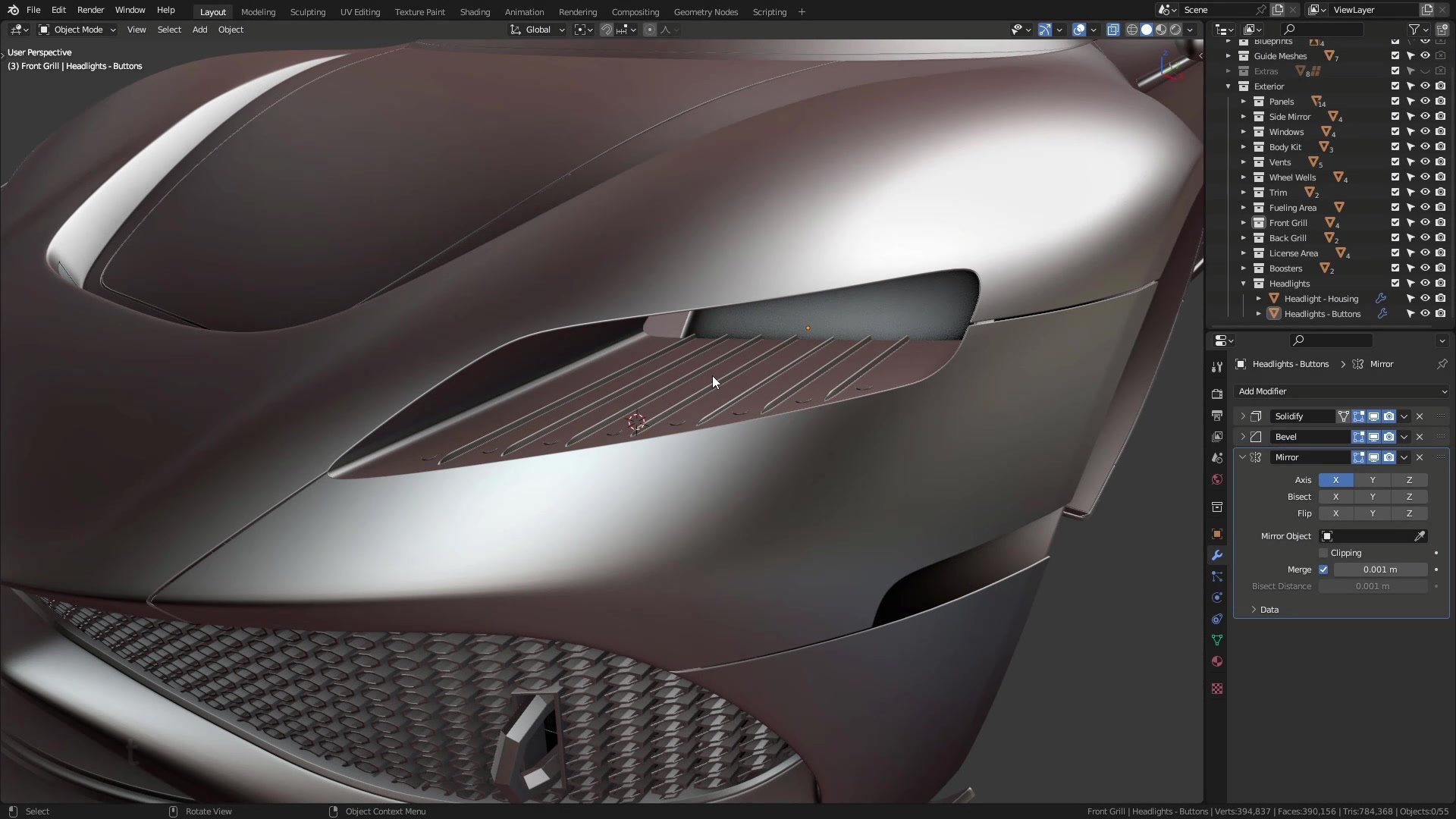 B3D - Cars IO - 12 - Modeling - Exterior - Headlights - 03 - Main Light