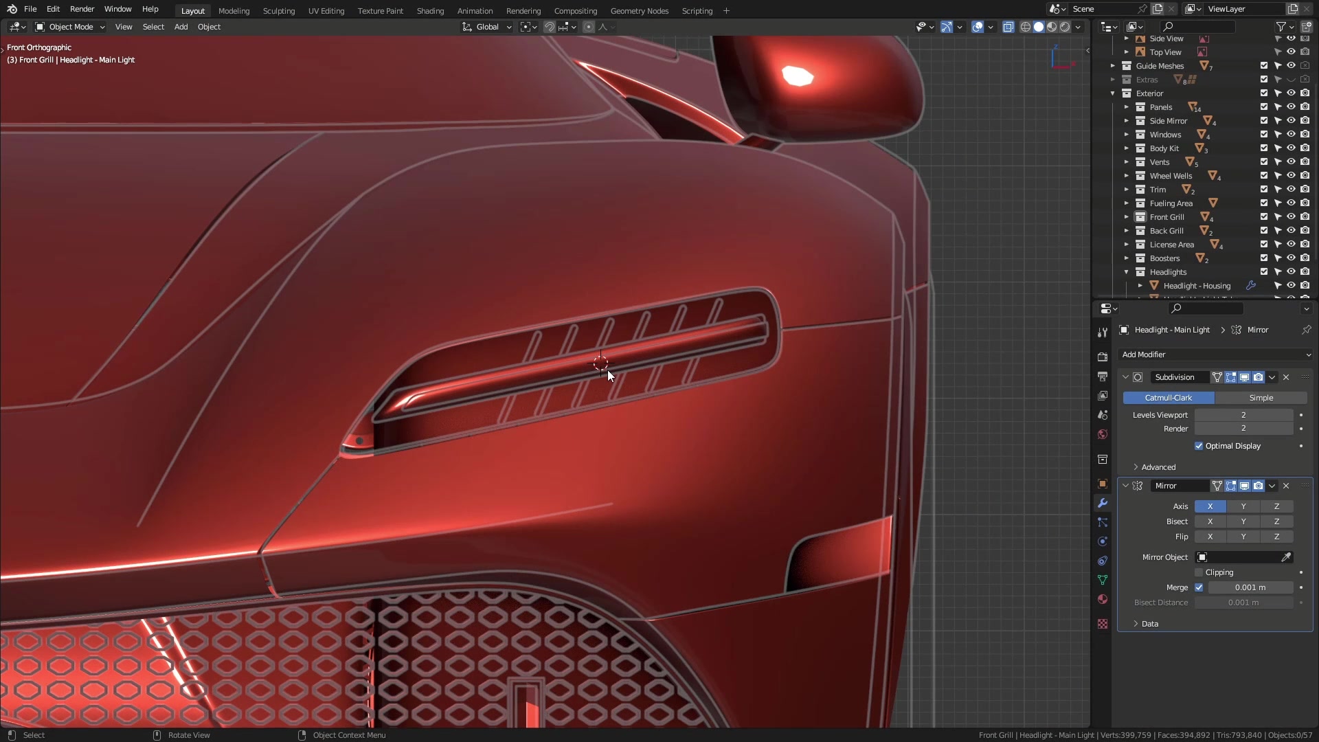 B3D - Cars IO - 12 - Modeling - Exterior - Headlights - 04 - Loop Lights