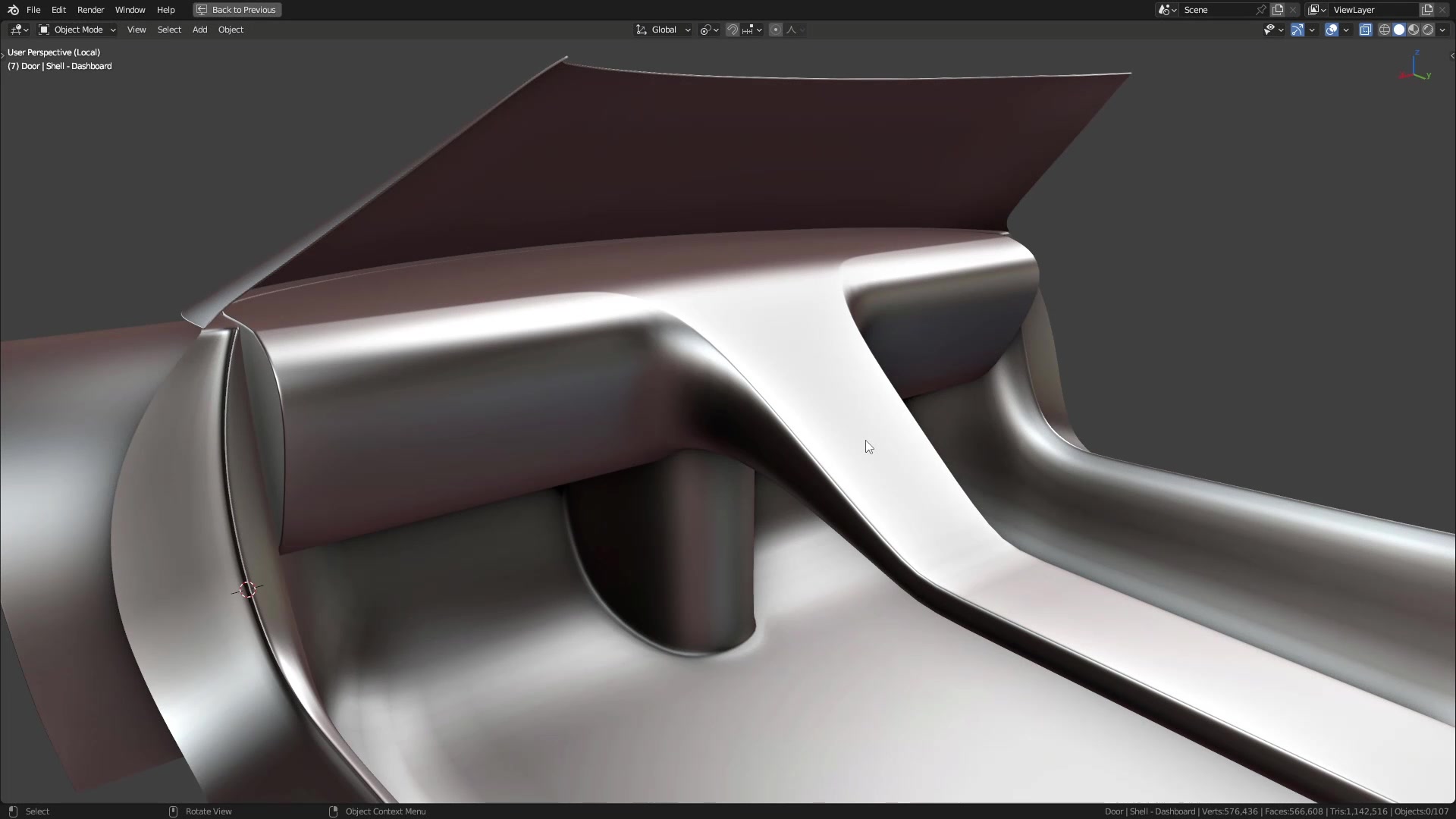 B3D - Cars IO - 19 - Modeling - Interior - Full Shell - 06 - Middle Console Column