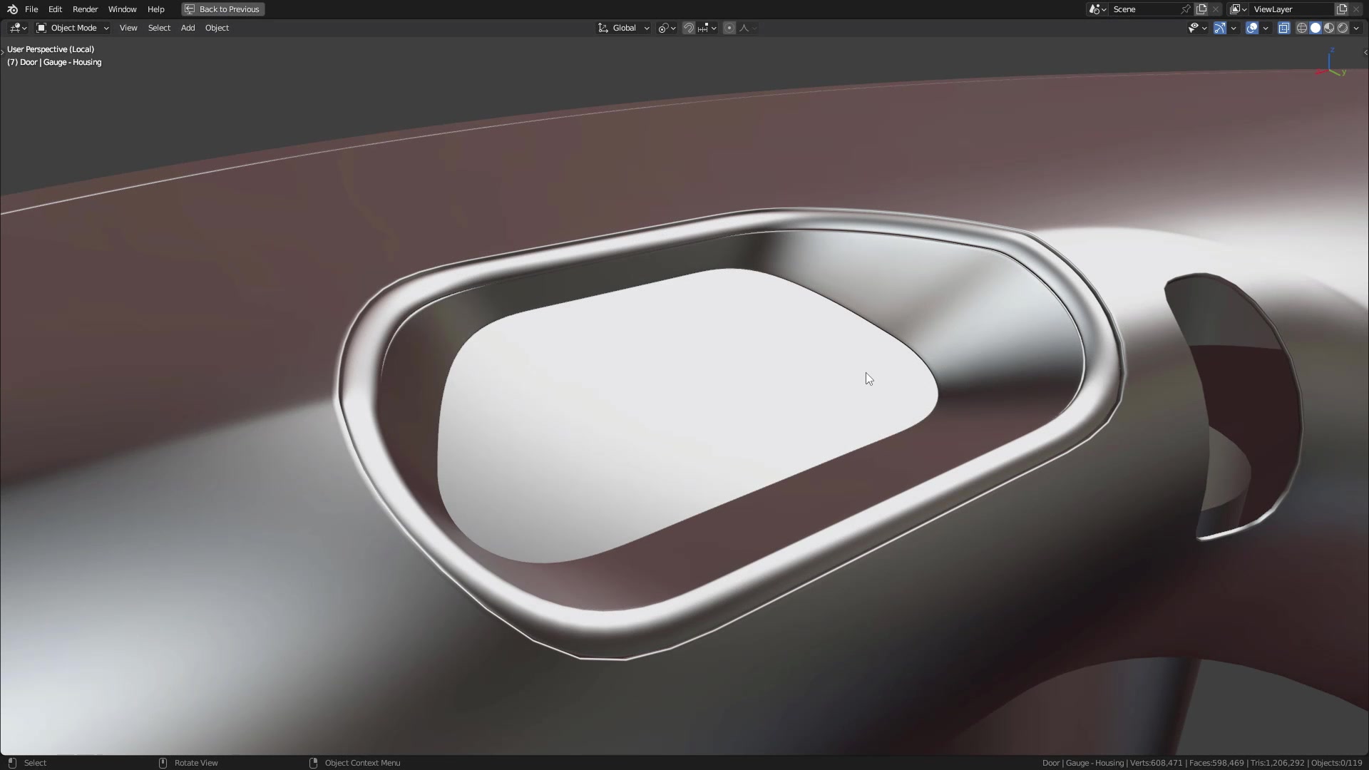 B3D - Cars IO - 20 - Modeling - Interior - Dashboard - 10 - Gauge Glass
