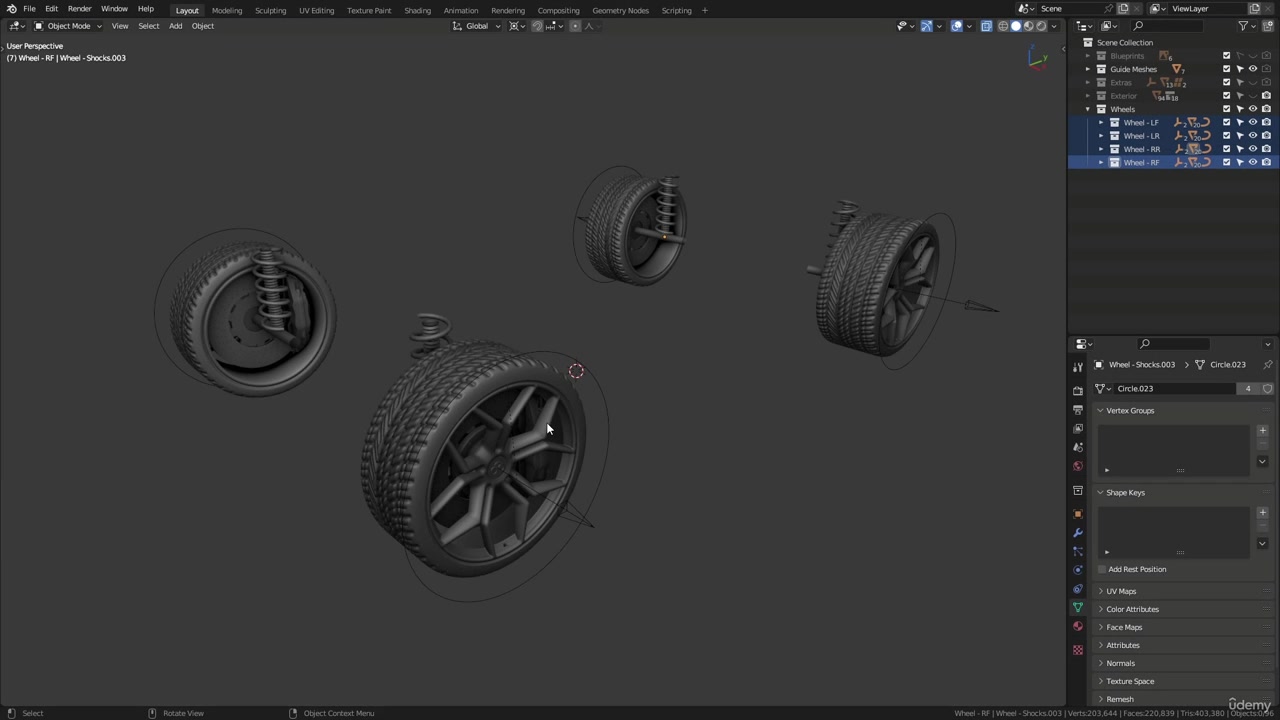 B3D - Cars IO - 17 - Modeling - Exterior - Wheels - 15 - Finishing the Rig (Modified 02-33) 720p