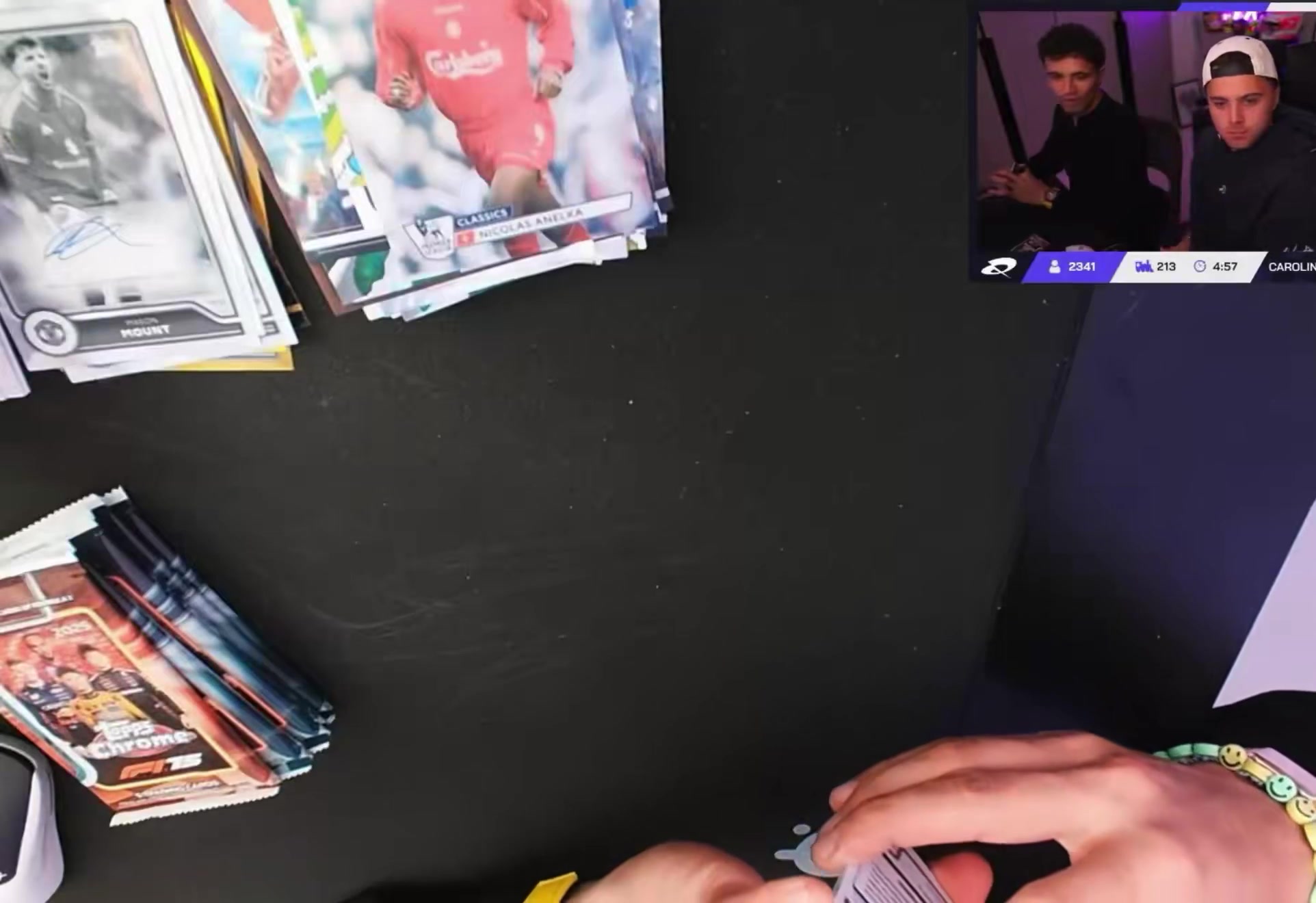 lando opening the topps cards