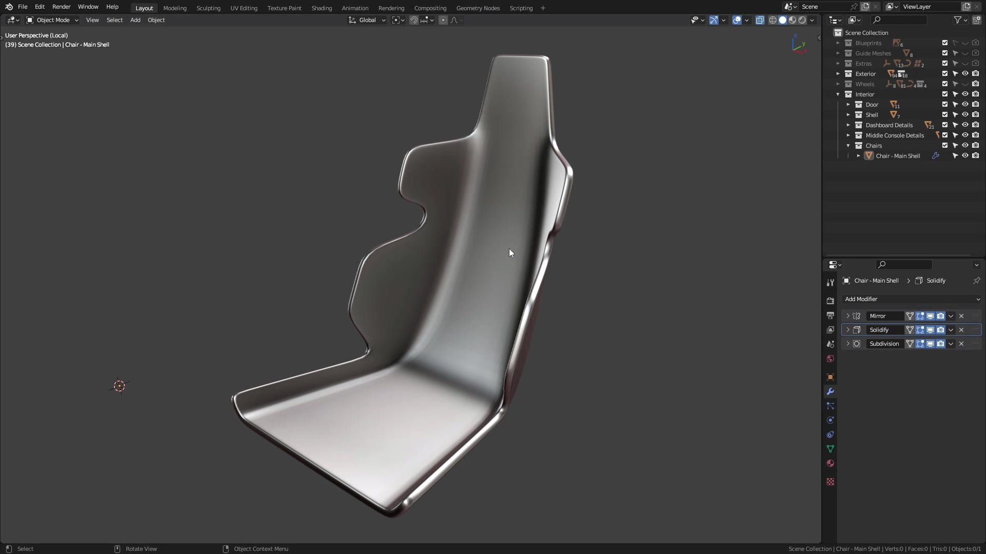 B3D - Cars IO - 23 - Modeling - Interior - Chairs - 03 - Back Cushion