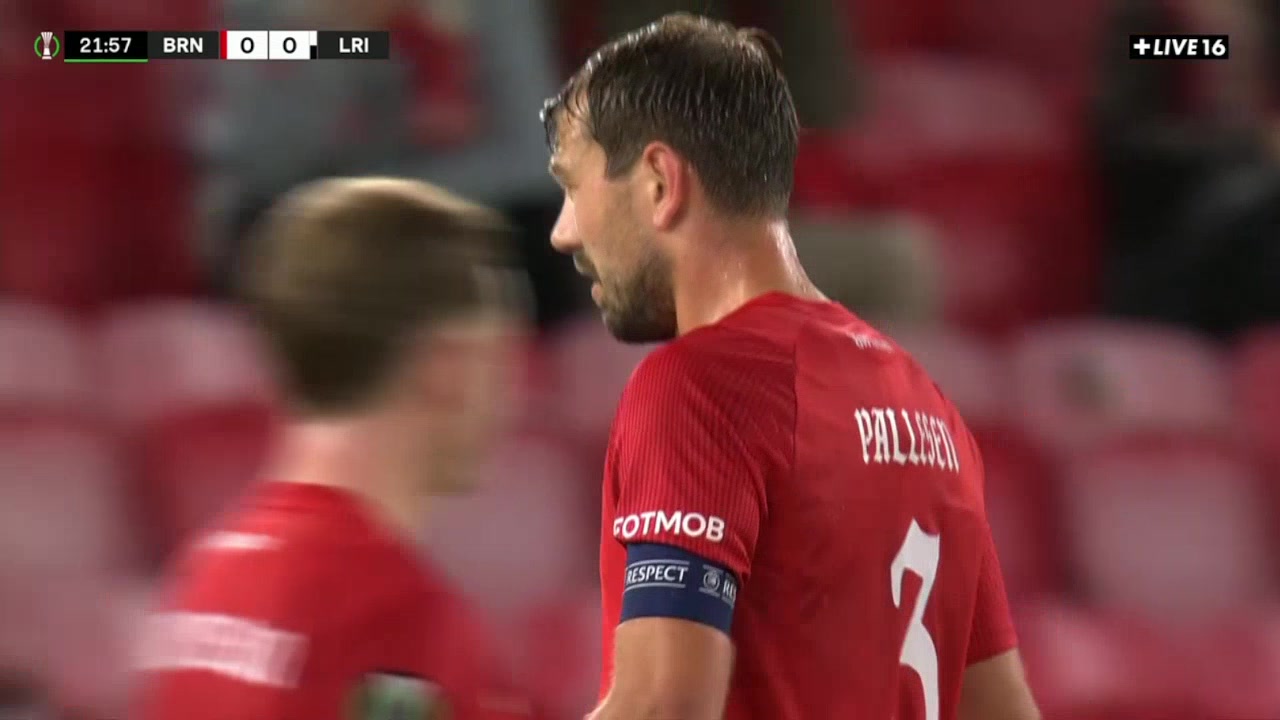 Neraysho Kasanwirjo (Brann) straight red card against Lincoln 23'