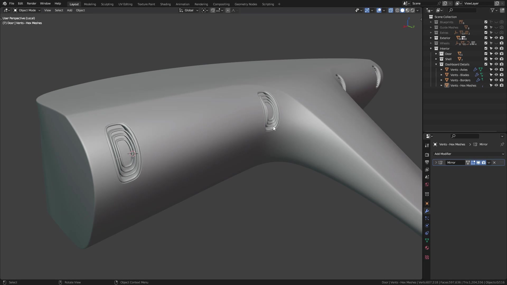 B3D - Cars IO - 20 - Modeling - Interior - Dashboard - 06 - Gauge Cutout