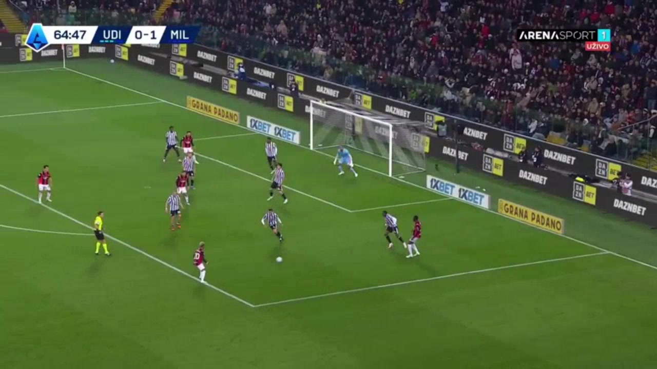 Udinese 0-2 AC Milan — Omari Hutchinson 65'