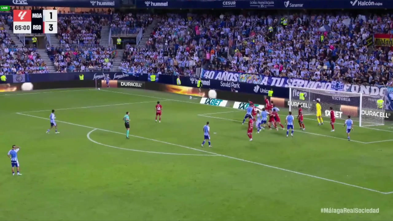 Málaga 2-3 Real Sociedad — Pablo Martinez Andres 66'