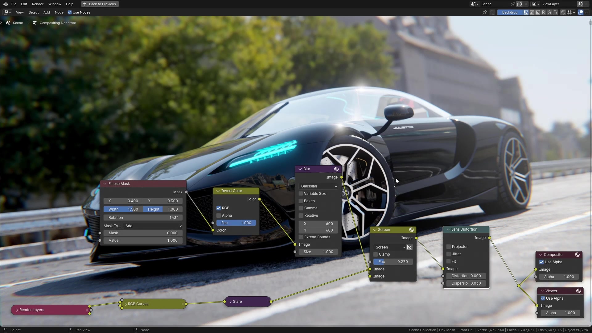 B3D - Cars IO - 37 - Rendering - City Street - 02 - Post Processing