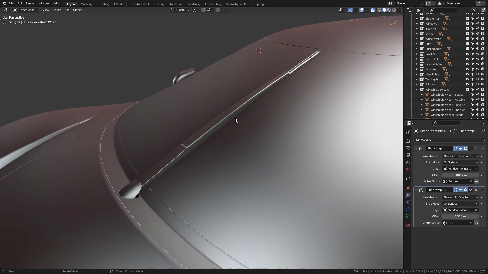 B3D - Cars IO - 15 - Modeling - Exterior - Windshield Wipers - 05 - Bolts