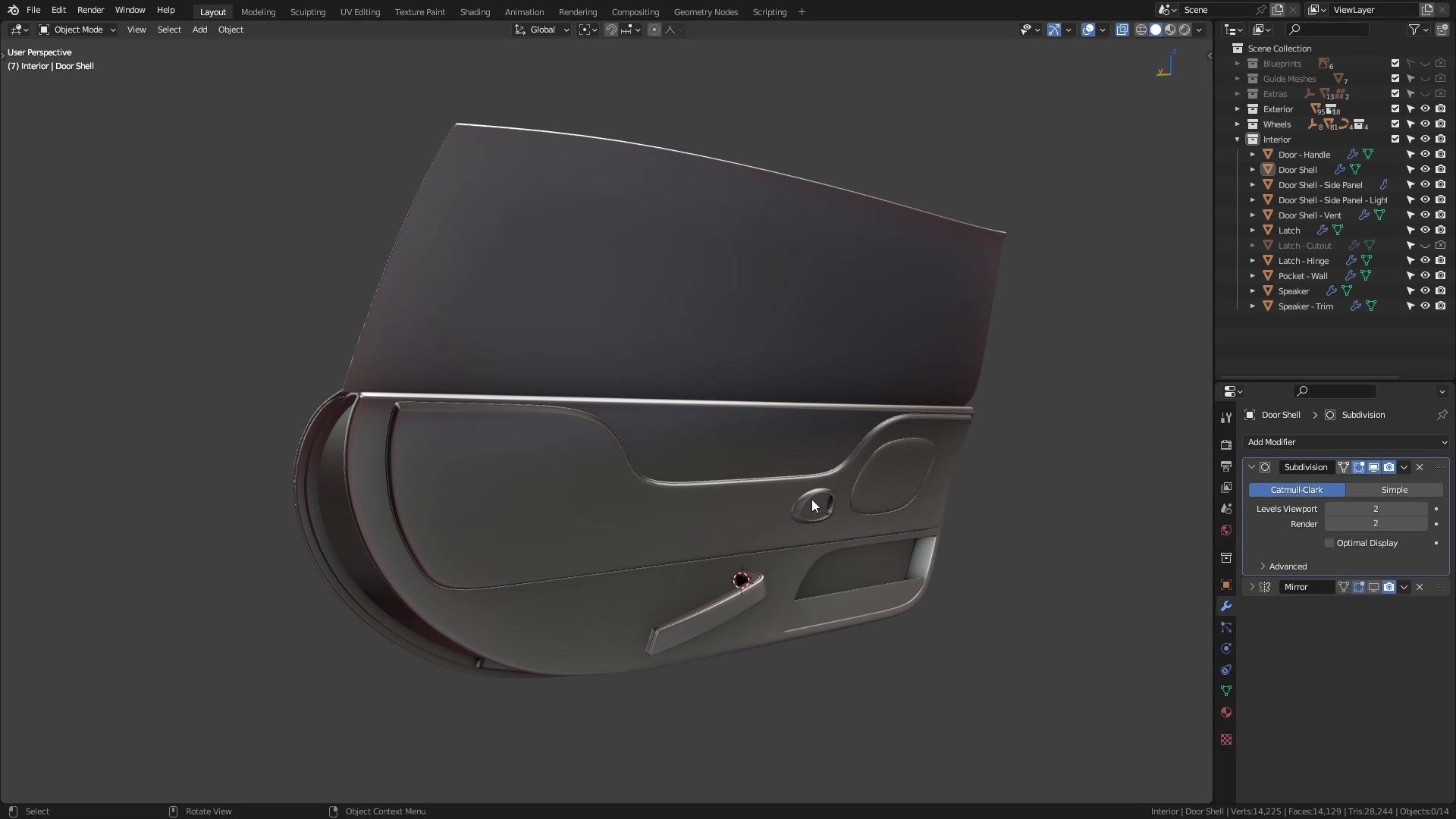 B3D - Cars IO - 19 - Modeling - Interior - Full Shell - 01 - Side Shell