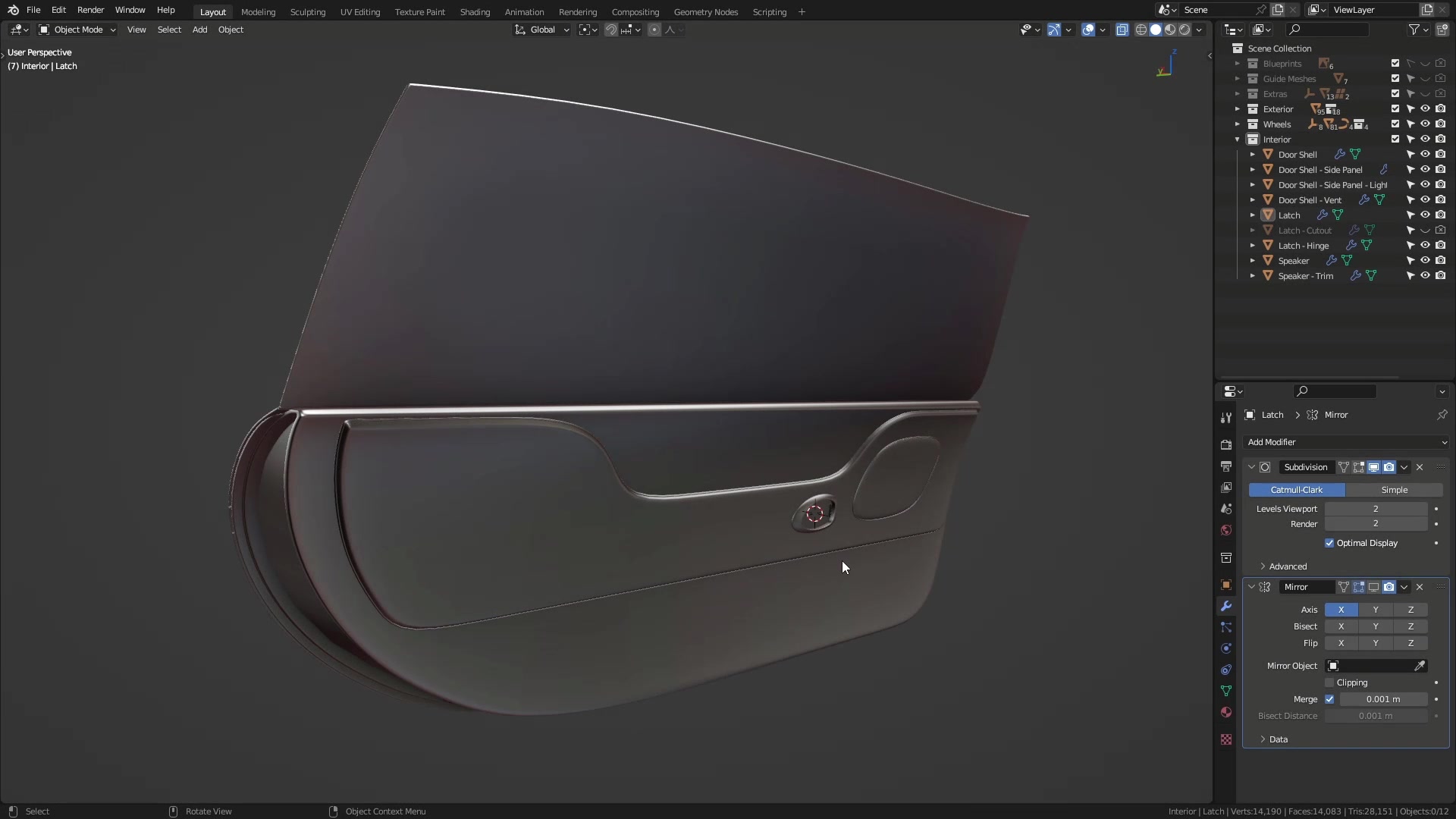 B3D - Cars IO - 18 - Modeling - Interior - Doors - 07 - Side Pocket