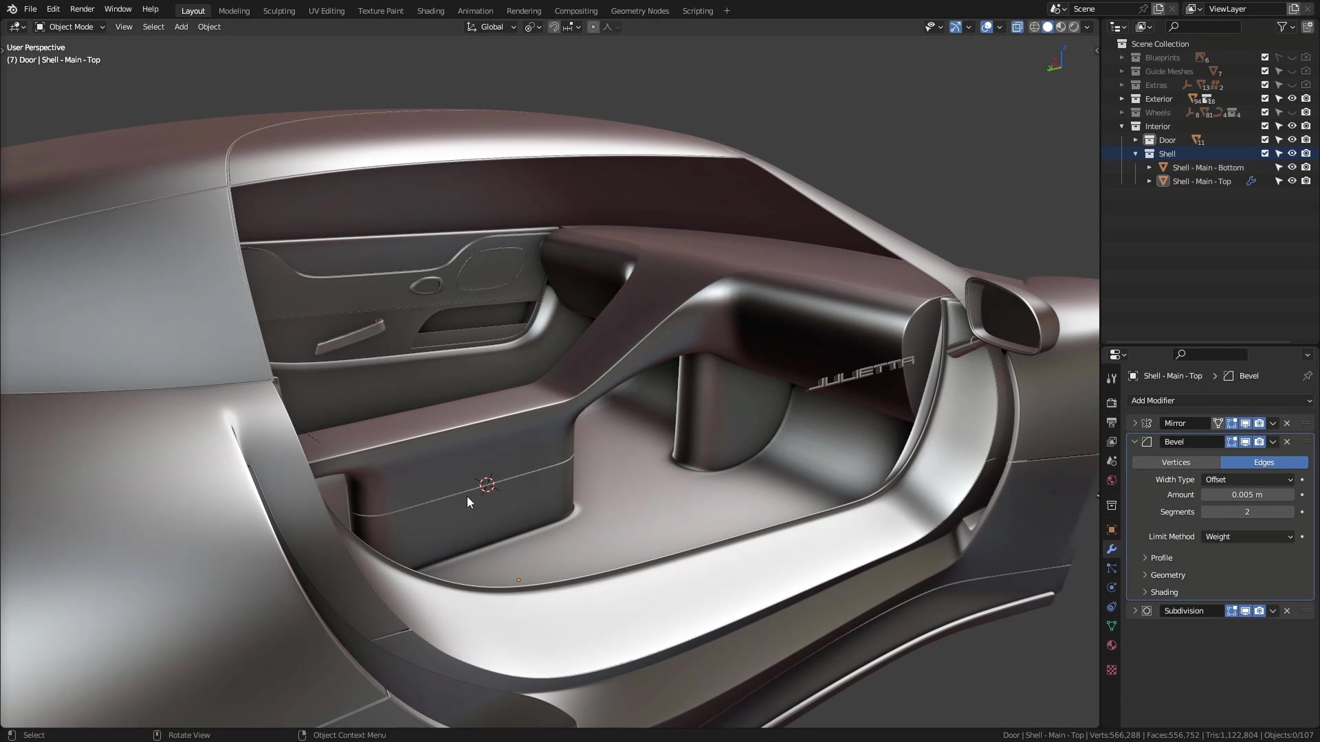 B3D - Cars IO - 19 - Modeling - Interior - Full Shell - 07 - Engine Shell - Part 1