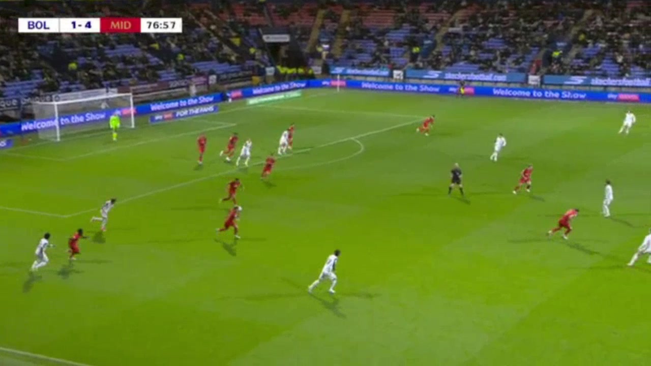 Bolton Wanderers 1-5 Middlesbrough — Will Lankshear 78'