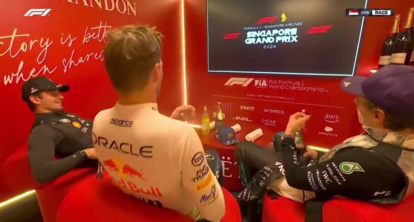 I apologize for Max Verstappen's language in the cooldown room