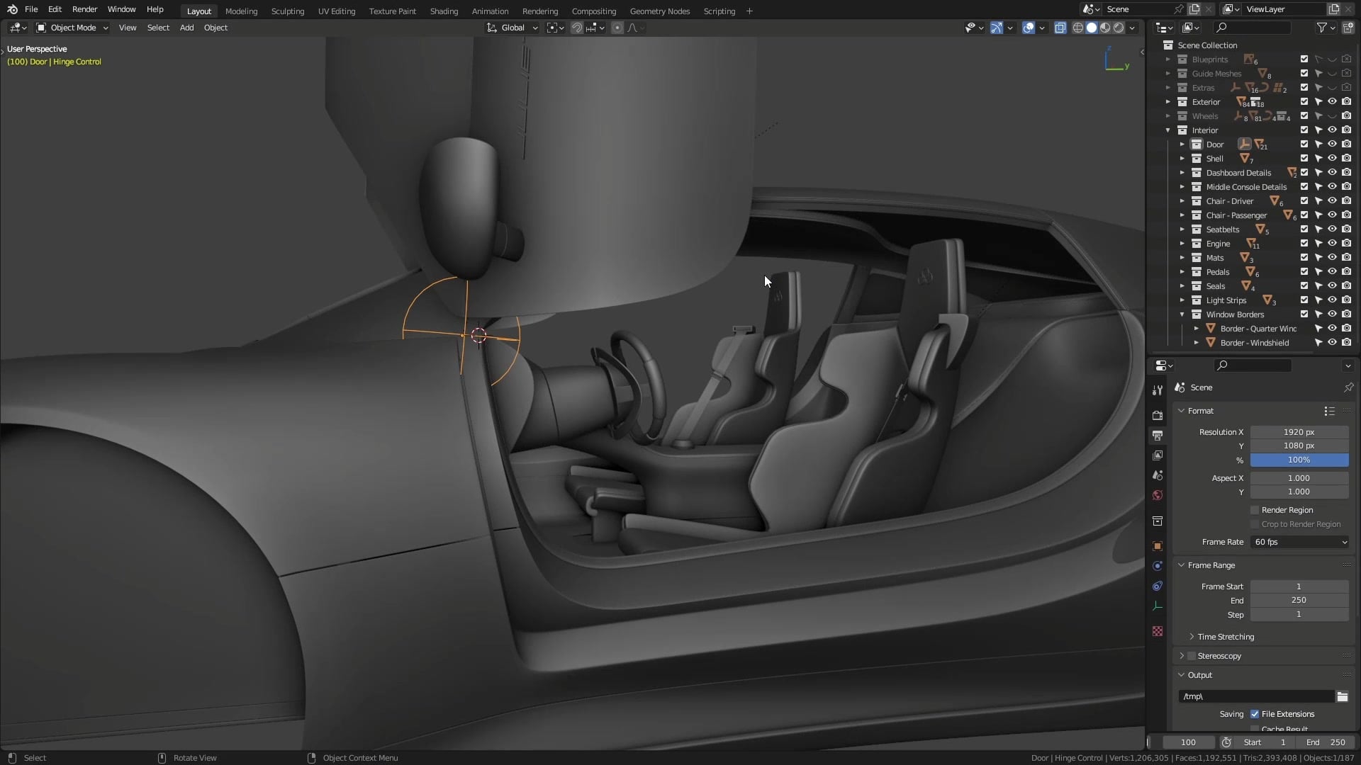 B3D - Cars IO - 29 - Modeling - Interior - Door Hinges - 02 - Door Hinges