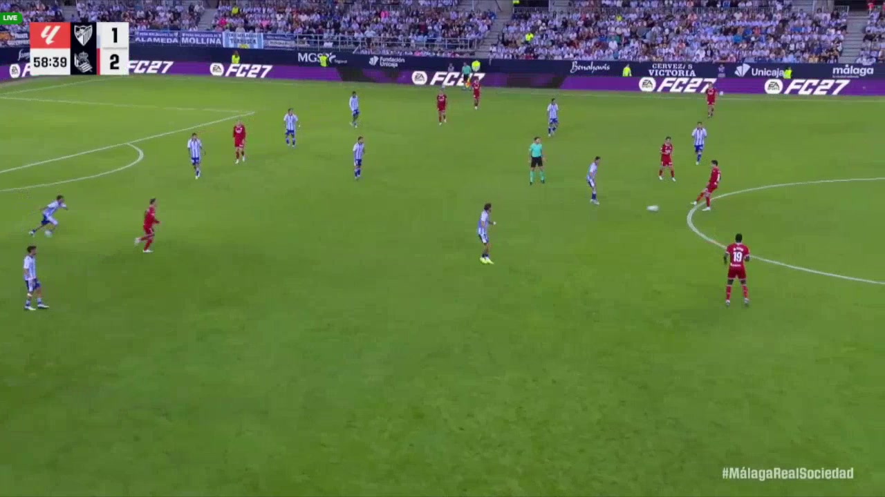 Málaga 1-3 Real Sociedad — Mikel Oyarzabal 59'