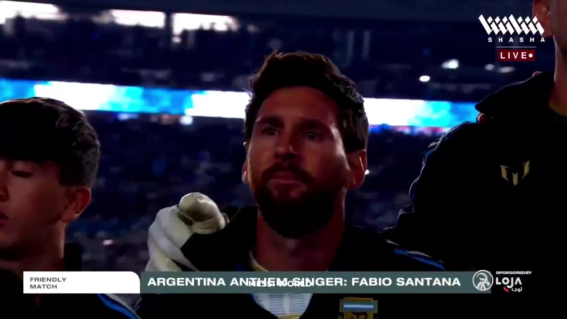 MESSI IS IN TEARS DURING THE NATIONAL ANTHEM