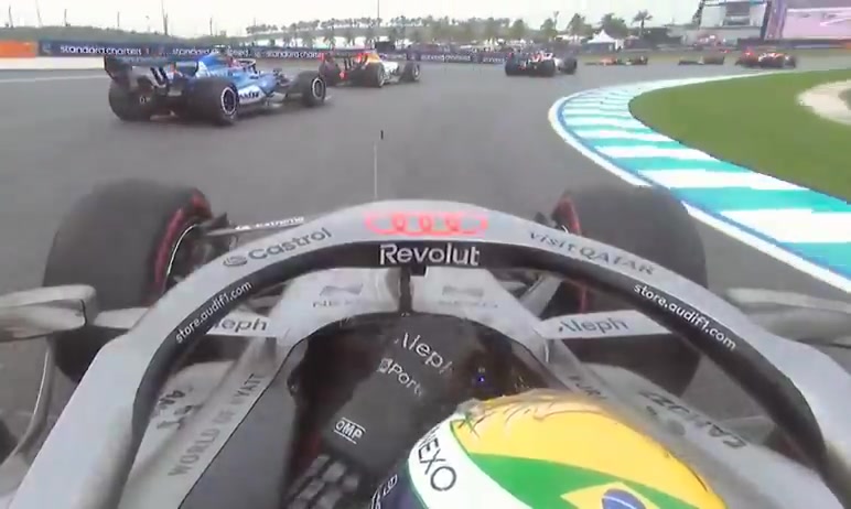 This is how it looked from Bortoleto’s onboard camera