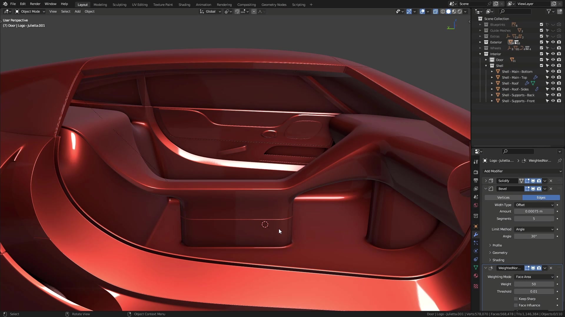 B3D - Cars IO - 19 - Modeling - Interior - Full Shell - 13 - Final Touches