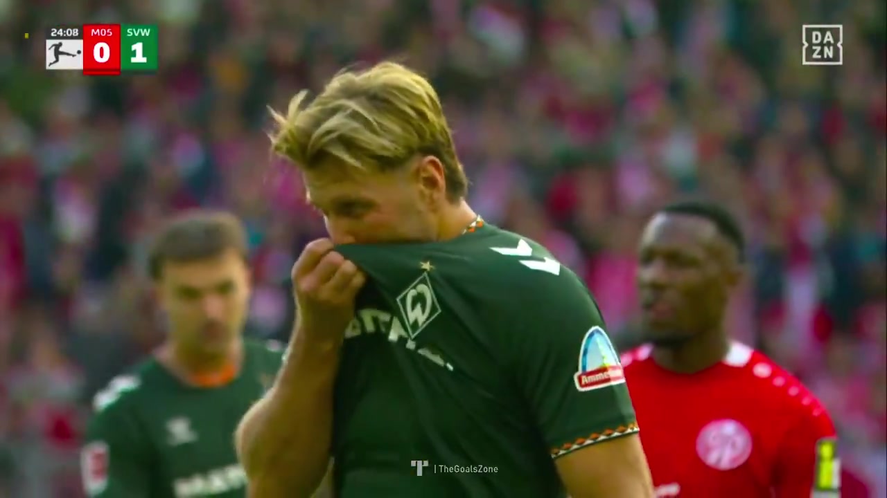 Mainz 0 - 2 Werder Bremen - Niclas Fullkrug 24'(P)