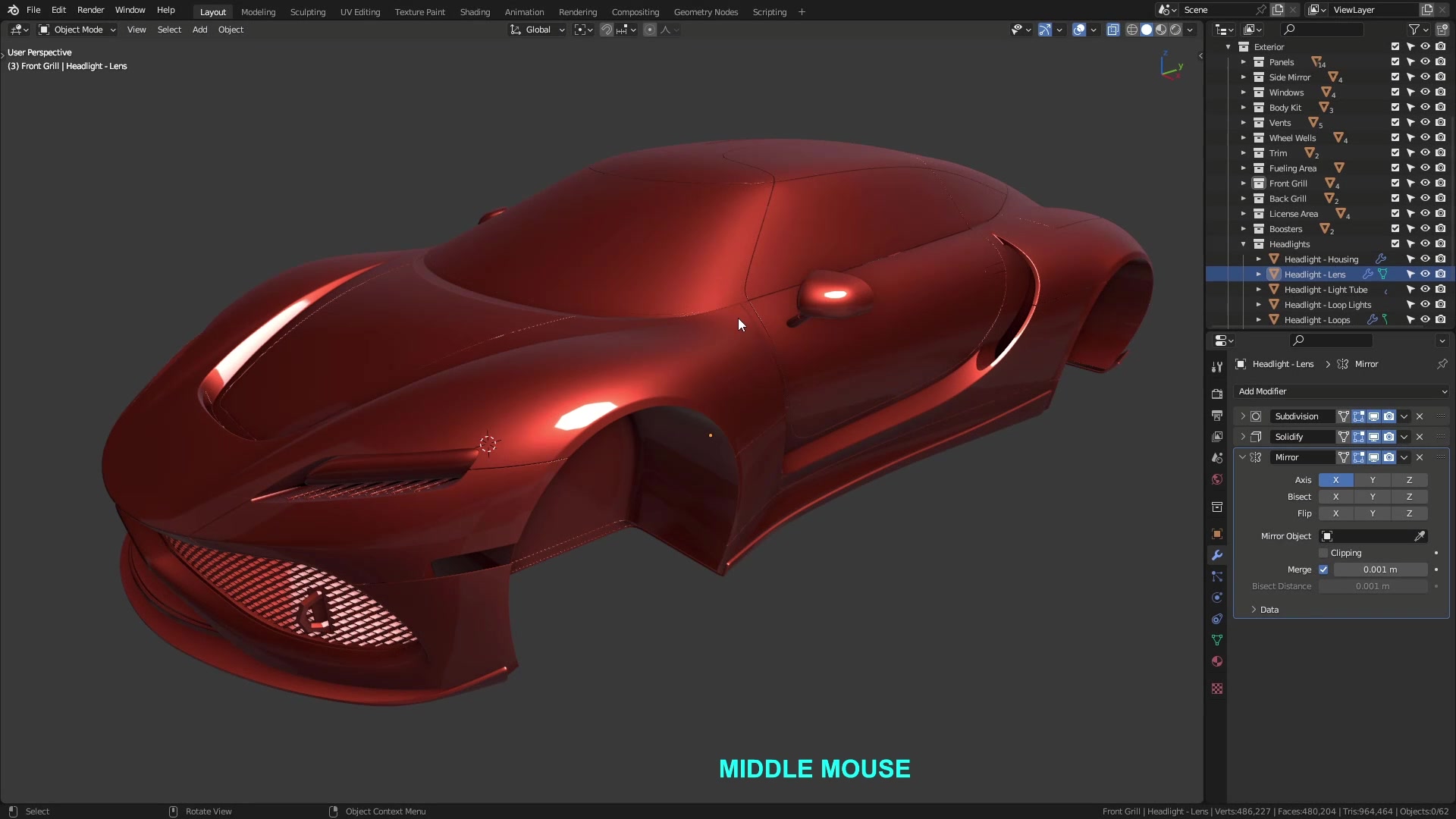 B3D - Cars IO - 13 - Modeling - Exterior - Tail Lights - 01 - Housing