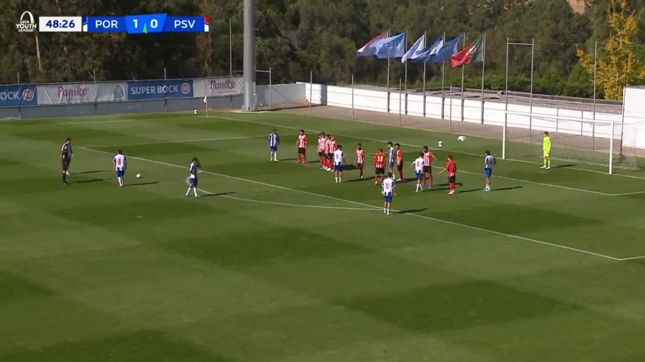 FC Porto U19 2-0 PSV U19 — Mateus Mide free-kick 49'