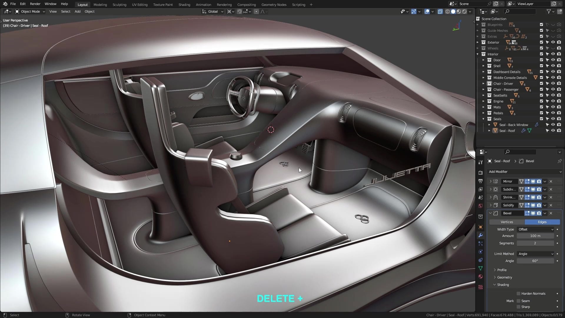 B3D - Cars IO - 28 - Modeling - Interior - Other Details - 02 - Seals - Door