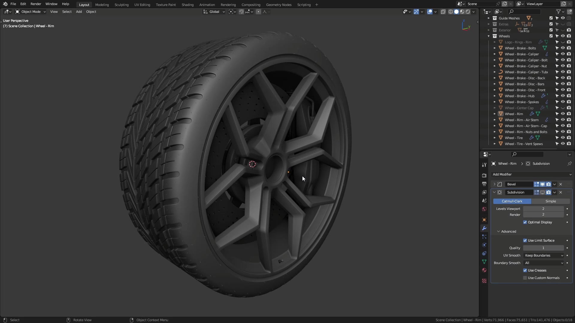 B3D - Cars IO - 17 - Modeling - Exterior - Wheels - 12 - Shocks