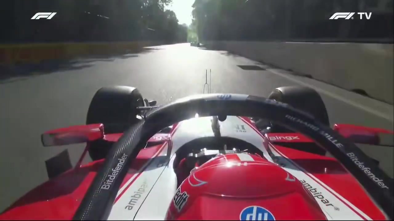 Max Verstappen, George Russell and Isack Hadjar seen passing despite the flags