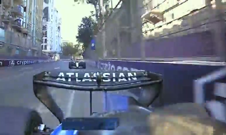 This is how Alex Albon's crash happened after he outbraked himself at Turn 5.
