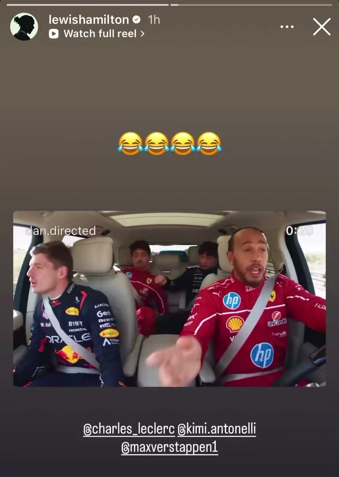Lewis Hamilton on Instagram