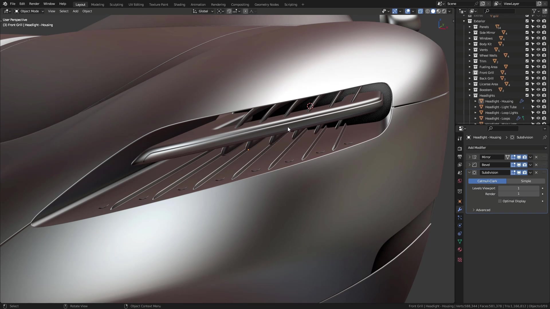 B3D - Cars IO - 12 - Modeling - Exterior - Headlights - 05 - Backplate
