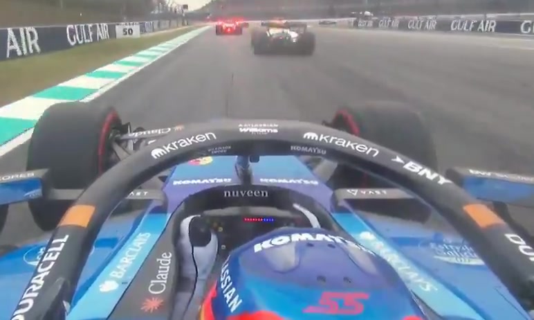 Bortoleto made contact with Sainz at Turn 2, causing the Spaniard to spin after the restart