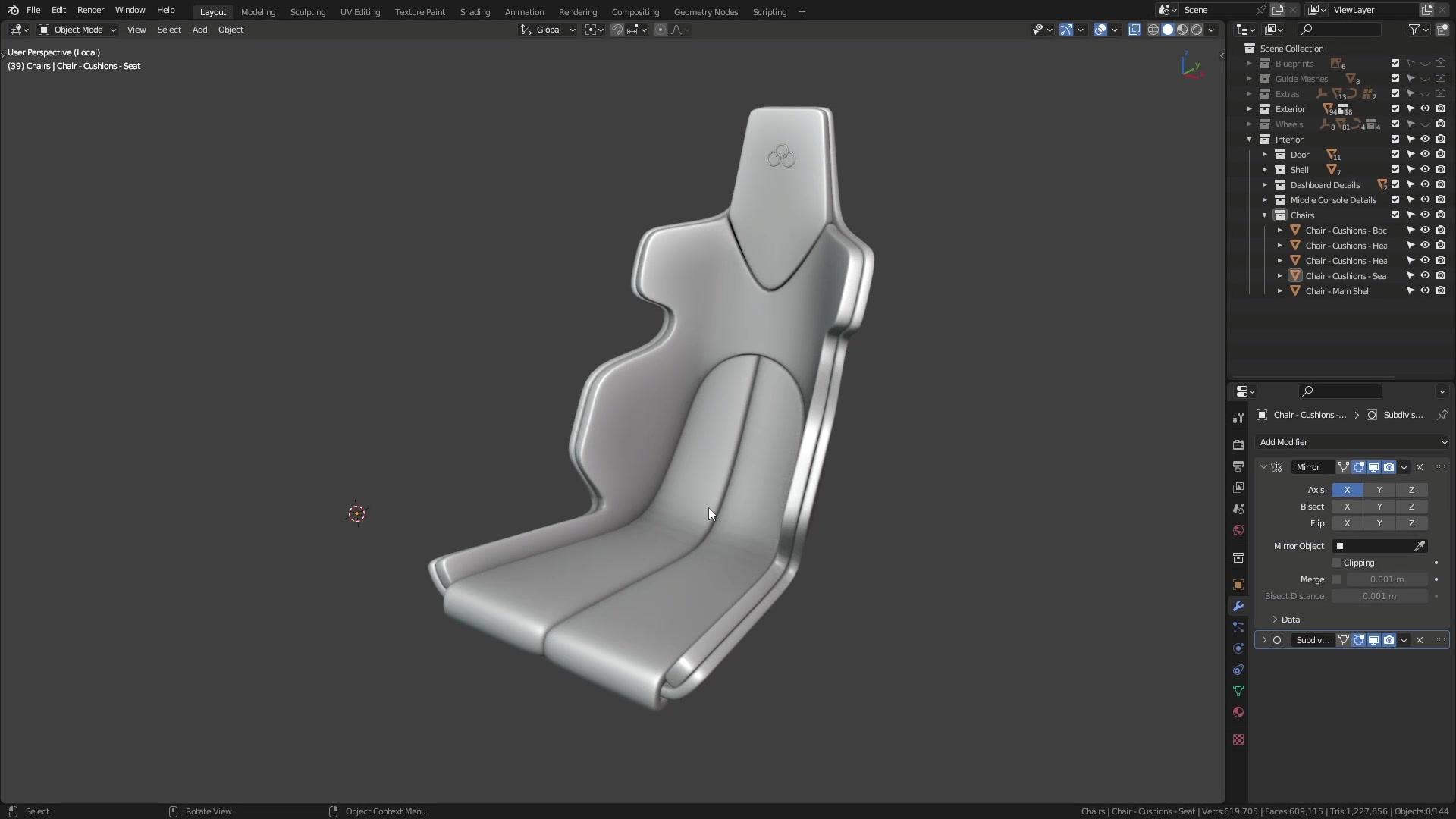 B3D - Cars IO - 23 - Modeling - Interior - Chairs - 07 - Base
