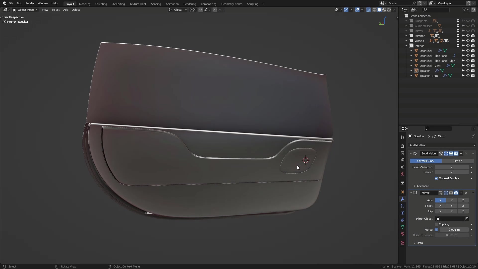 B3D - Cars IO - 18 - Modeling - Interior - Doors - 06 - Latch
