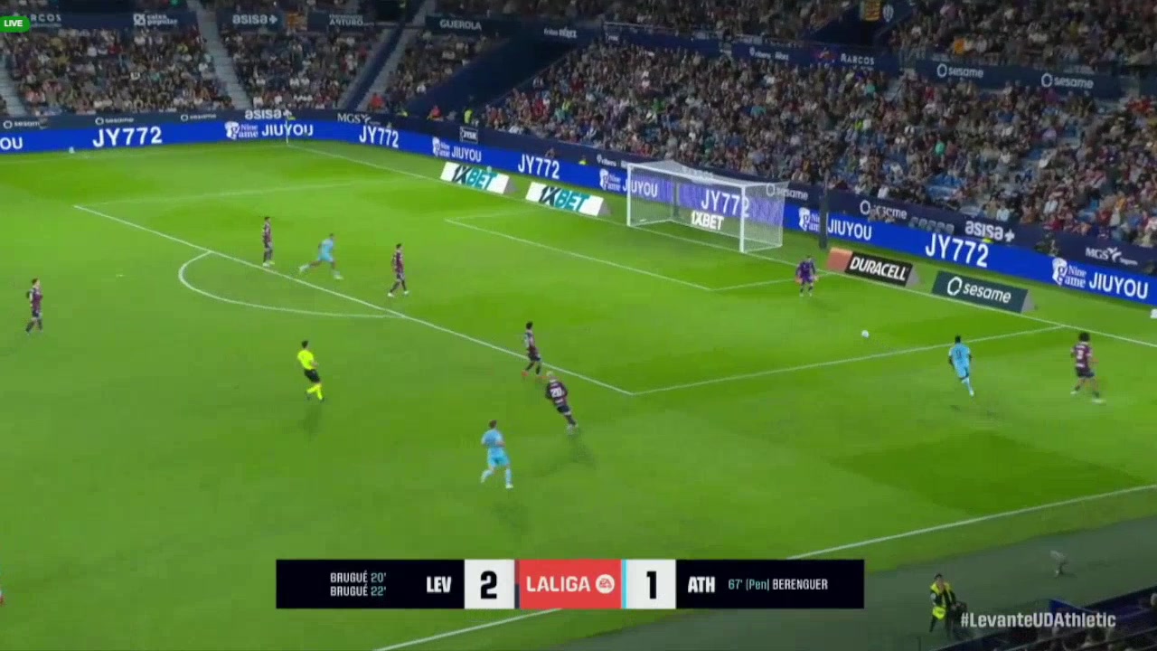 Aymeric Laporte (Athletic Bilbao) straight red card against Levante 73'
