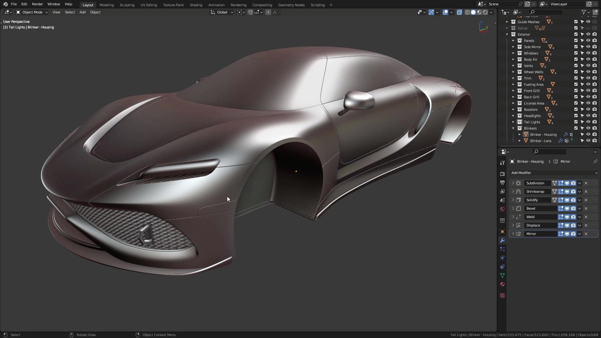 B3D - Cars IO - 14 - Modeling - Exterior - Blinkers - 03 - Light