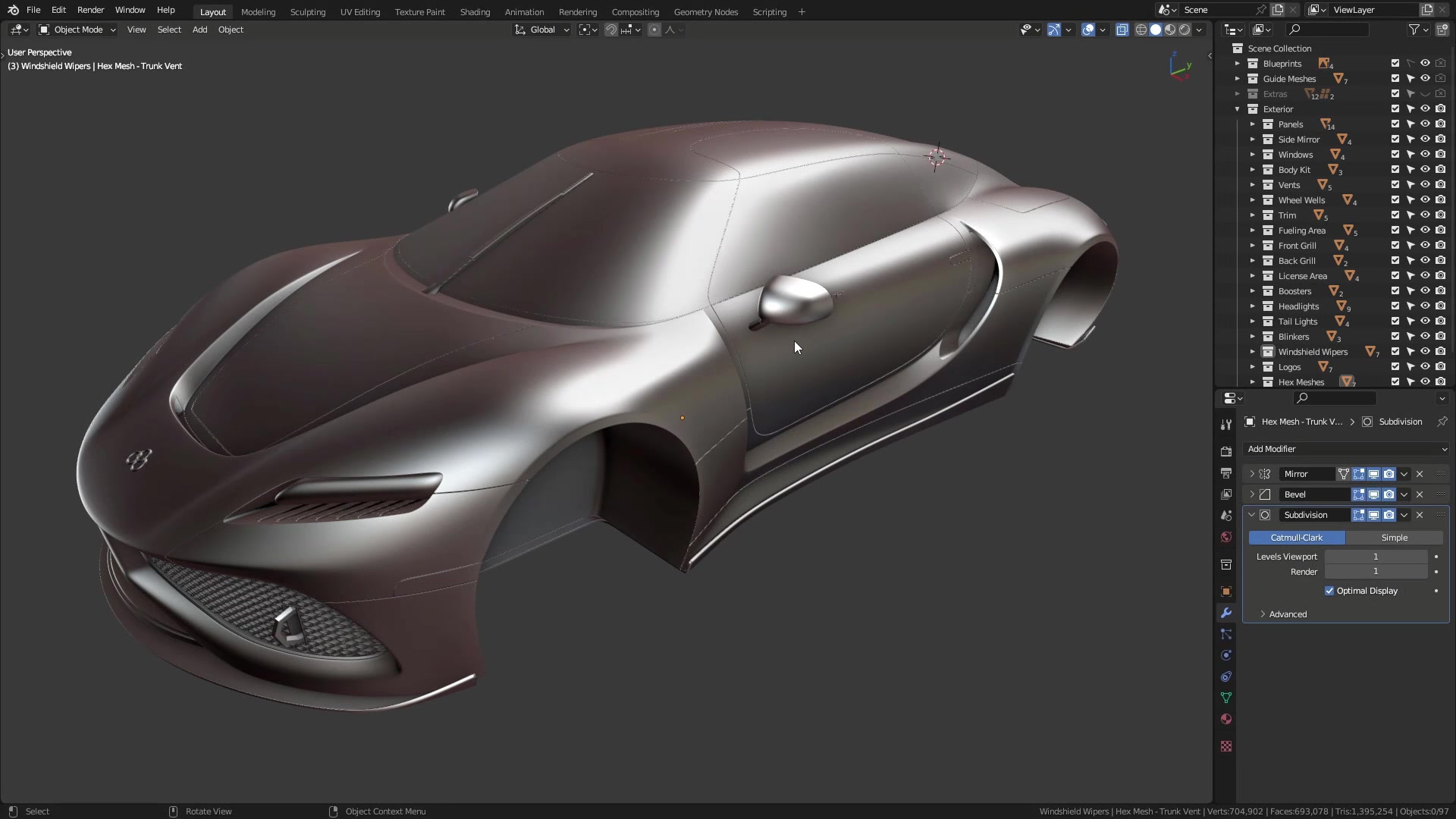 B3D - Cars IO - 16 - Modeling - Exterior - Other Details - 08 - Shadow Meshes