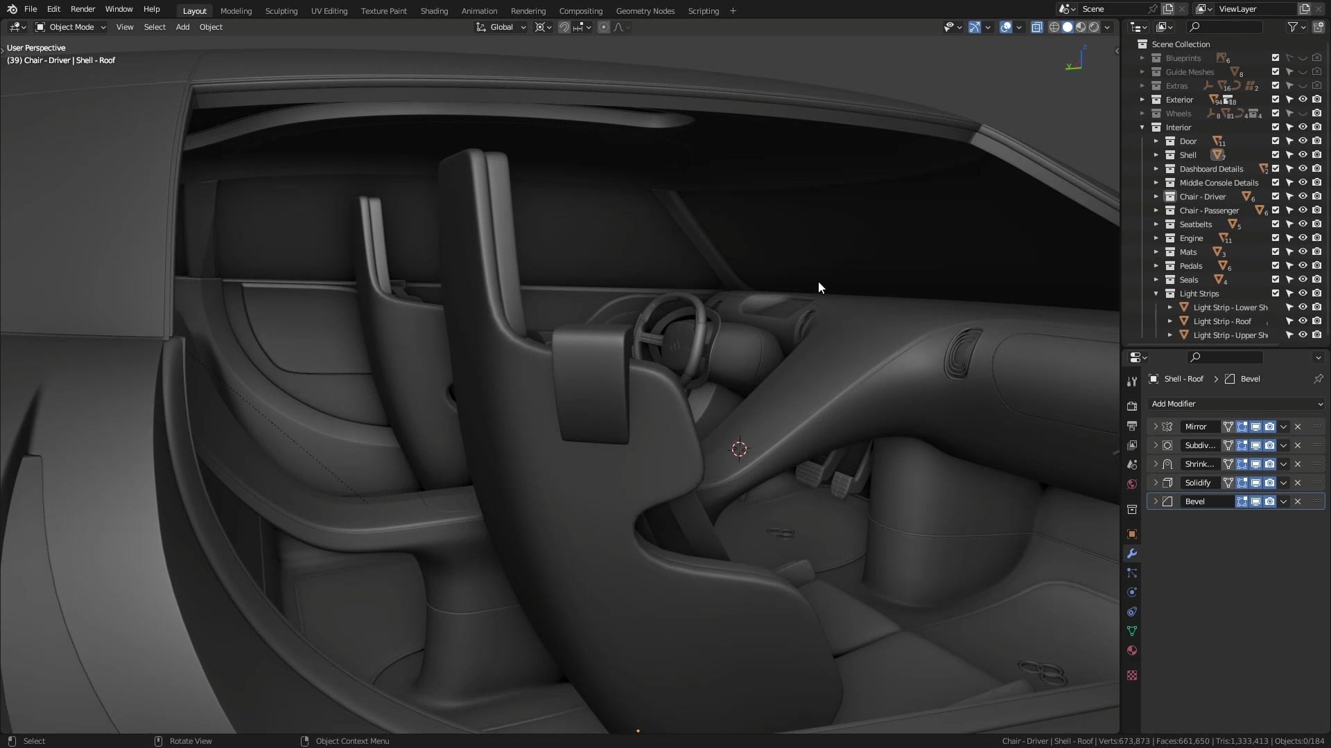 B3D - Cars IO - 28 - Modeling - Interior - Other Details - 06 - Windshield Border