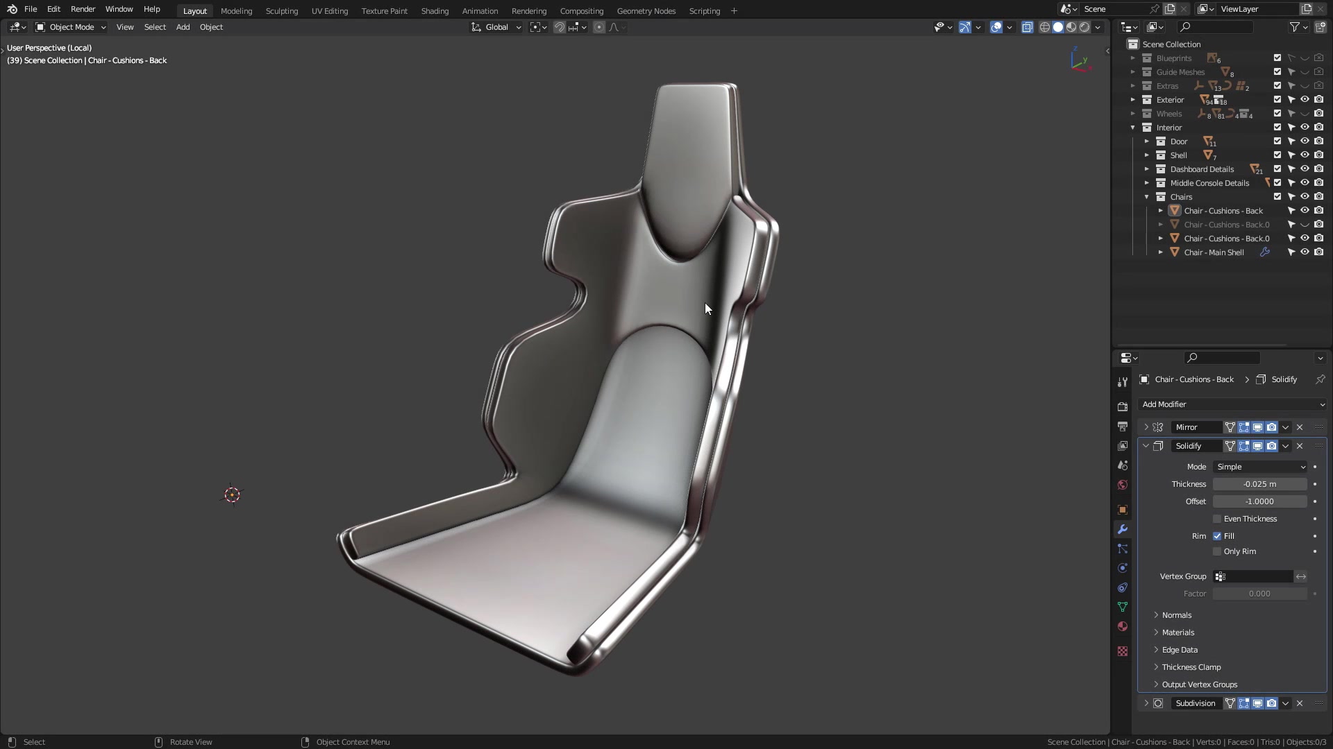 B3D - Cars IO - 23 - Modeling - Interior - Chairs - 04 - Head Cushion