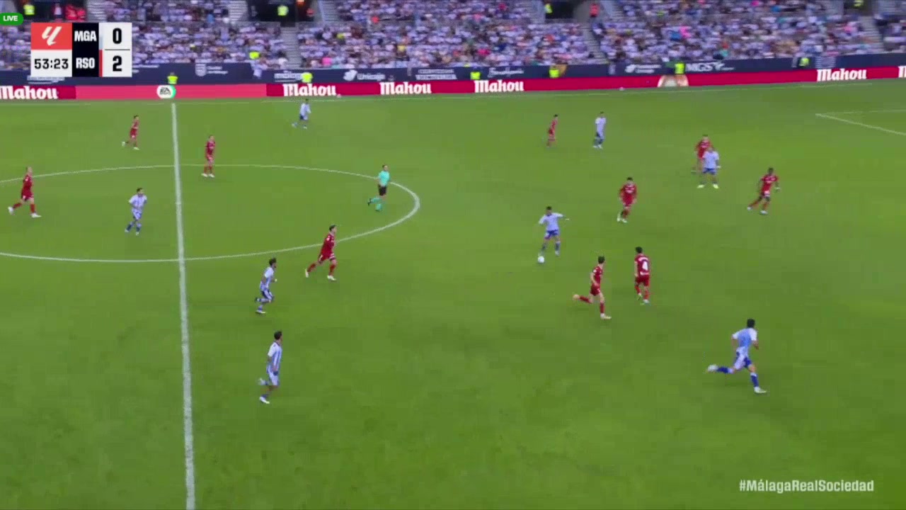 Málaga 1-2 Real Sociedad — Adrian Nino 54'
