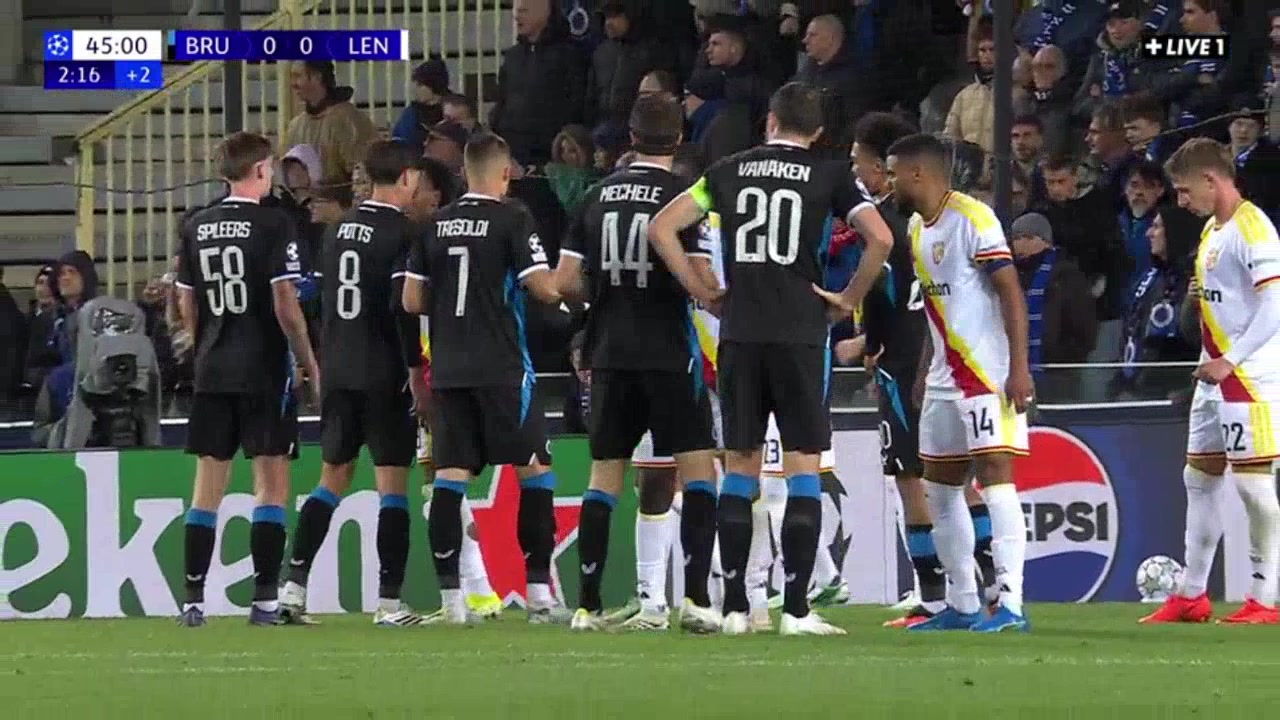 Club Brugge 1-0 Lens — Hans Vanaken 45+3'