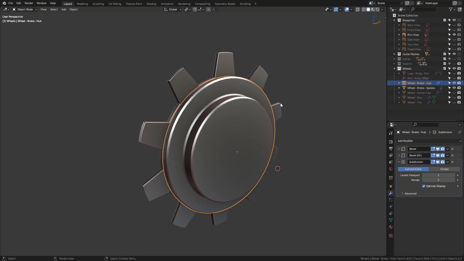 B3D - Cars IO - 17 - Modeling - Exterior - Wheels - 06 - Nuts and Bolts