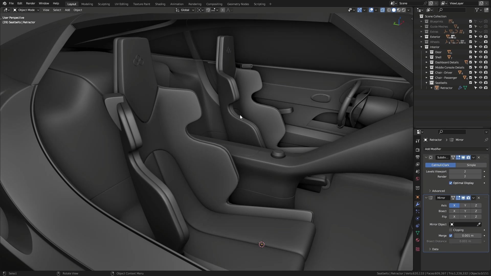 B3D - Cars IO - 24 - Modeling - Interior - Seatbelts - 02 - Webbing