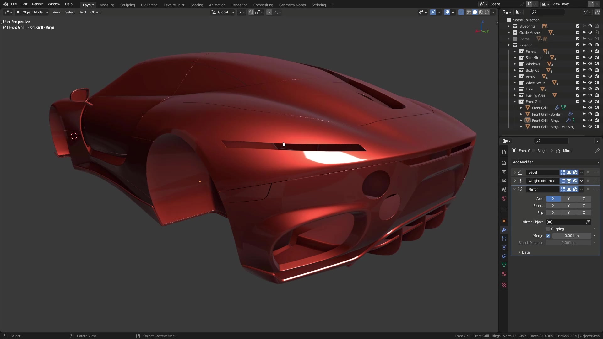 B3D - Cars IO - 09 - Modeling - Exterior - Back Grill - 01 - Border