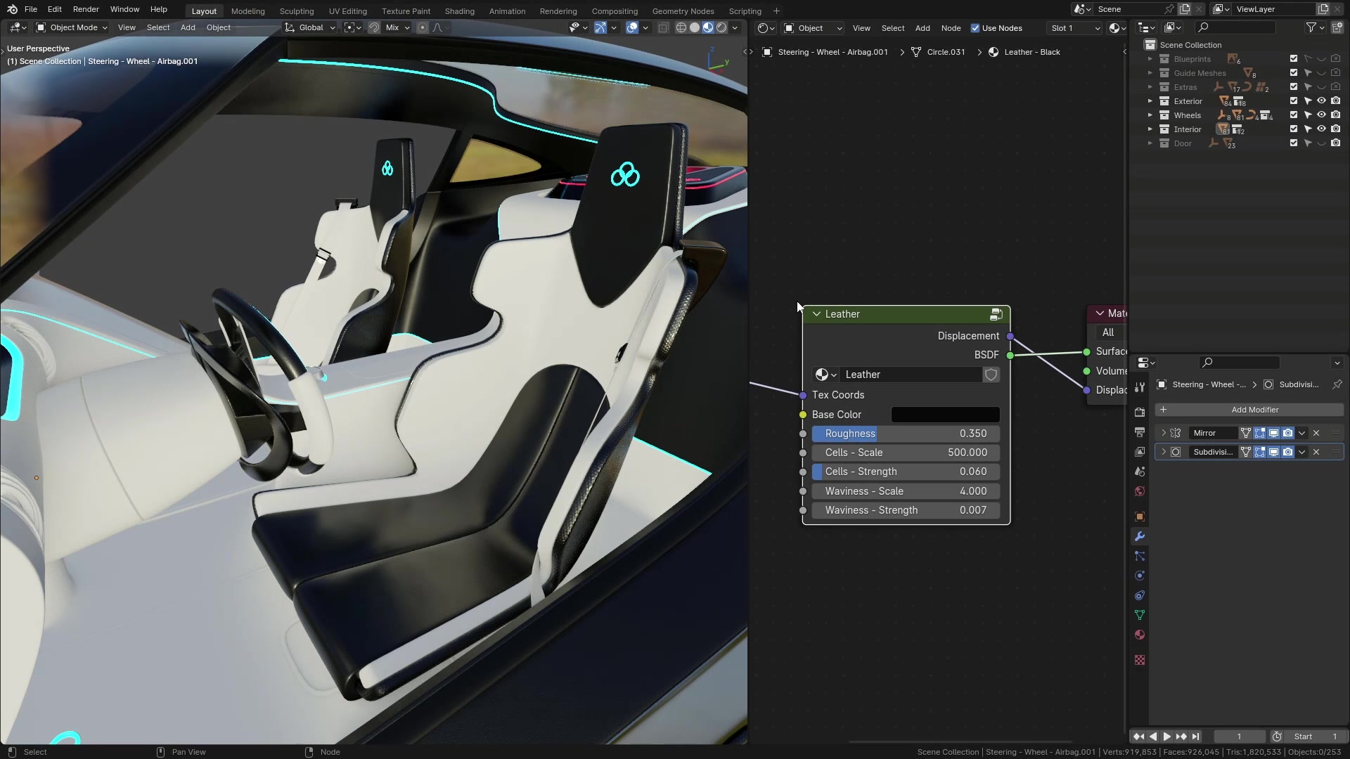 B3D - Cars IO - 31 - Rendering - Shaders - Complex Shaders - 11 - Leather - Black - Rough