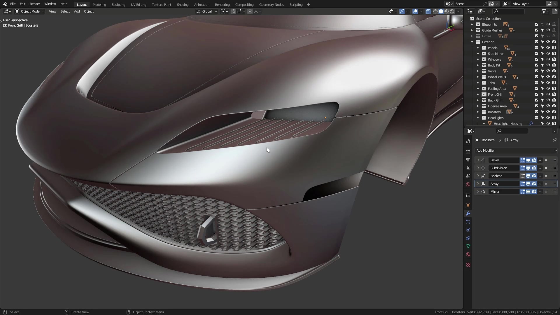 B3D - Cars IO - 12 - Modeling - Exterior - Headlights - 02 - Buttons